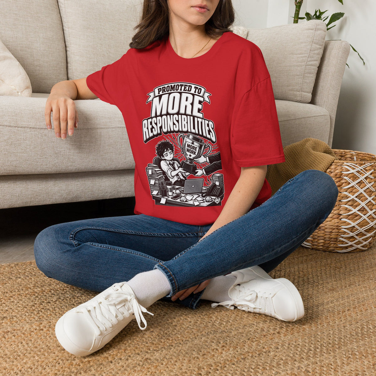 Funny Dark Humor Tshirt — Funny Office Tshirt Dark Humor Graphic Tee Unique Coworker Gift PROMOTED TO MORE RESPONSIBILITIES Shirt