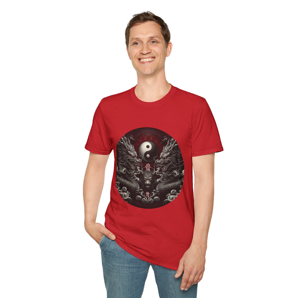 Dragon T-shirt Men Women Graphic Tee Clothing Apparel Symbol Ying Yang Best Gift