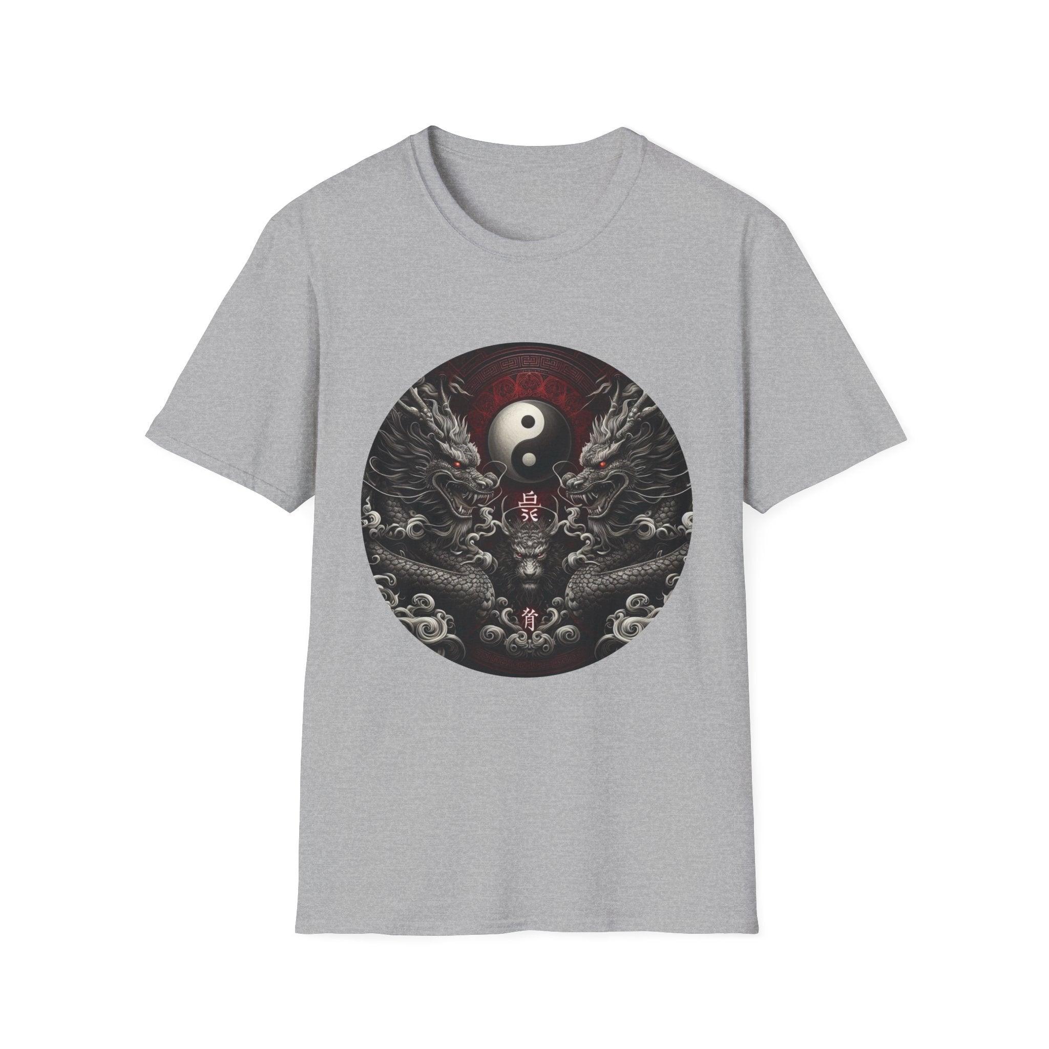 Dragon T-shirt Men Women Graphic Tee Clothing Apparel Symbol Ying Yang Best Gift