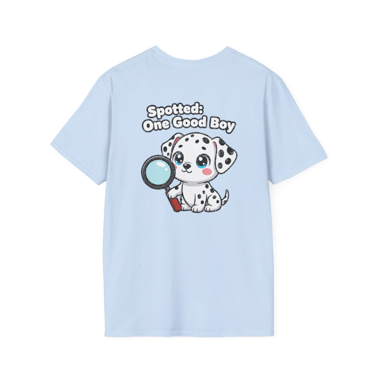 Cute Dalmatian Shirt Spotted: One Good Boy Funny Dog Lover Unisex Softstyle Tee Gift