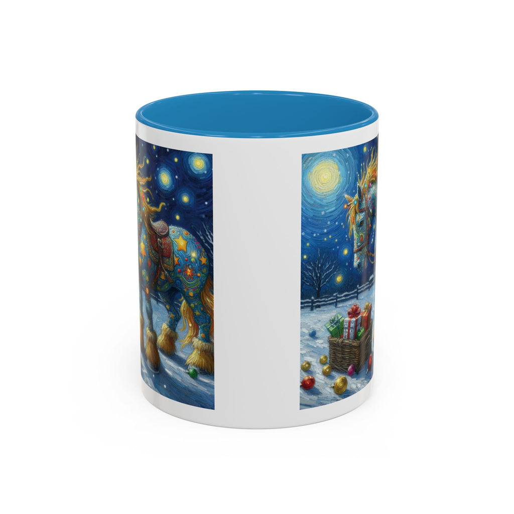 Christmas Mug Horse Mug Van Gogh Art Funny Coffee Tea Ceramic Mug Santa Gift Cup