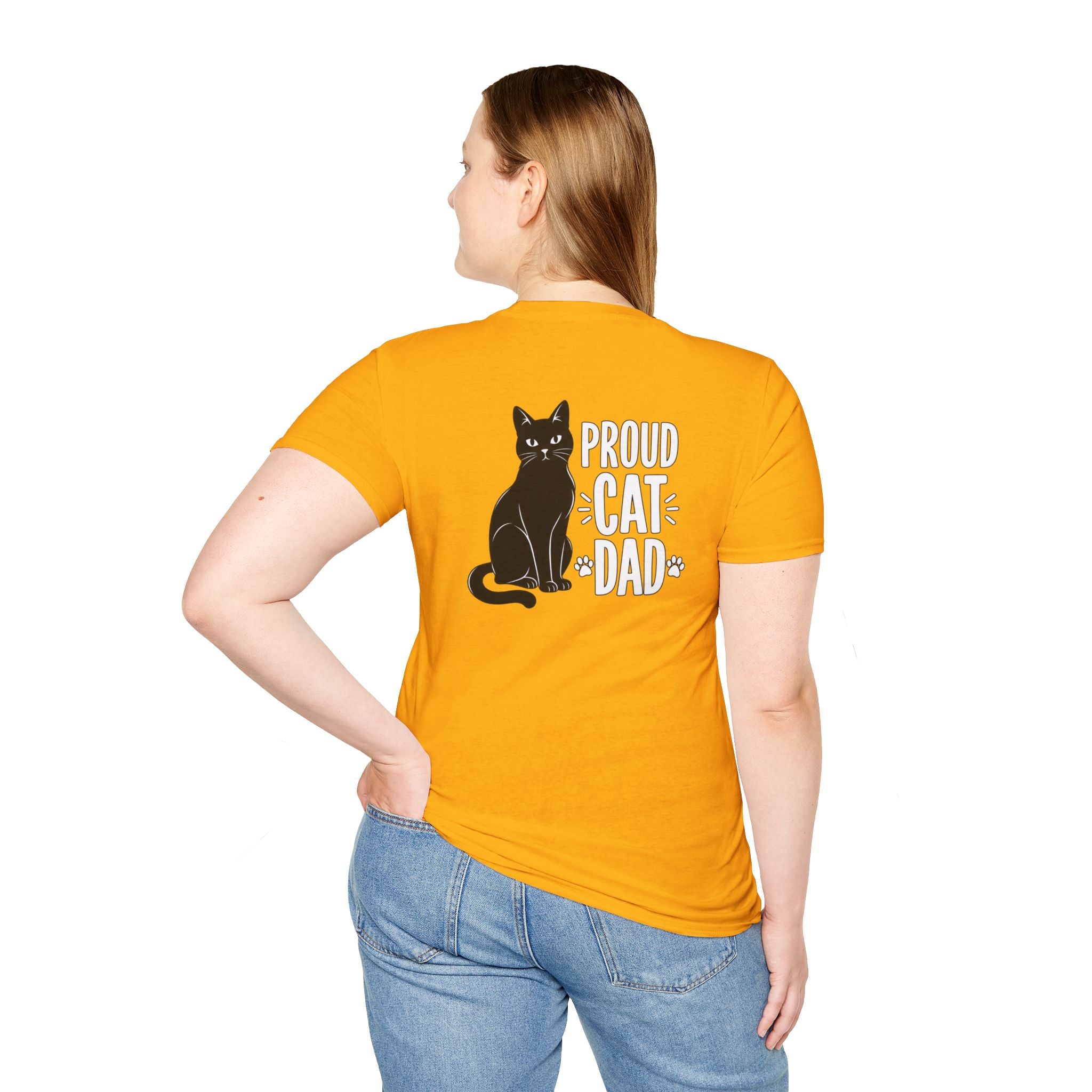Cat Dad Shirt Proud Cat Dad Black Cat Silhouette Graphic Tee Unique Gift Funny Tshirt
