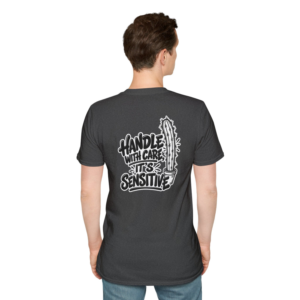 Dark Humor Funny Plant Shirt Handle With Care It's Sensitive Novelty Cactus Tshirt Tee Unique Gift