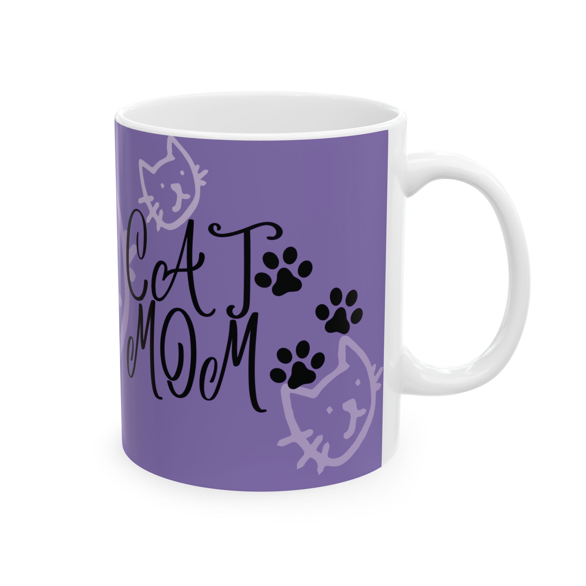 Cat Mom For Lover Funny Coffee Tea Ceramic Mug Office Work Cup Gift Cute Pet Mug