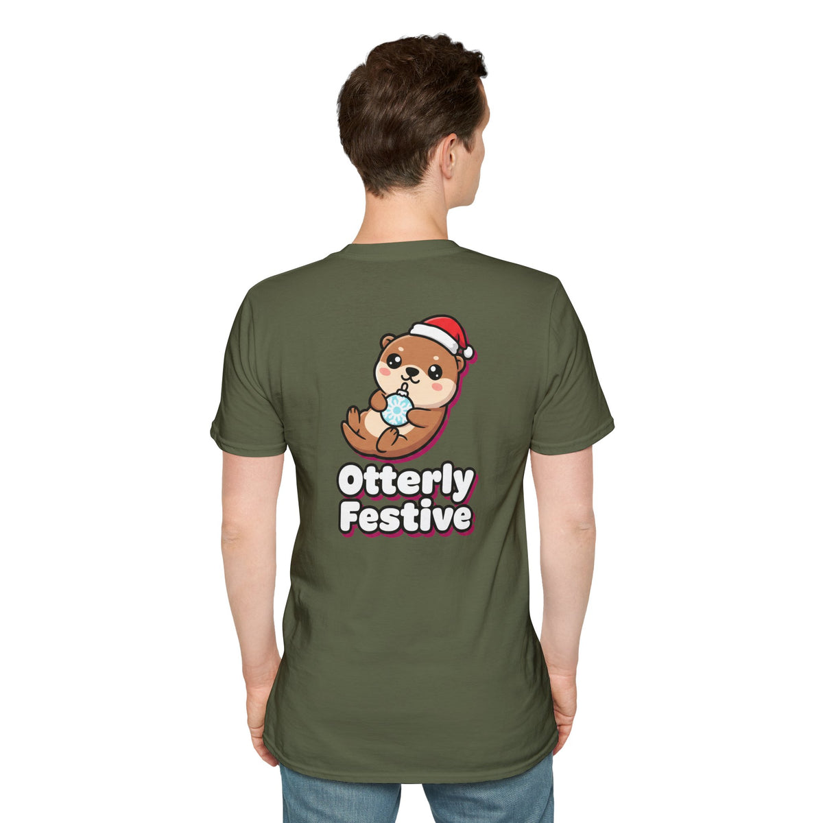 Cute Christmas Shirt Otterly Festive Funny Animal Unisex Softstyle Tee Christmas Gift
