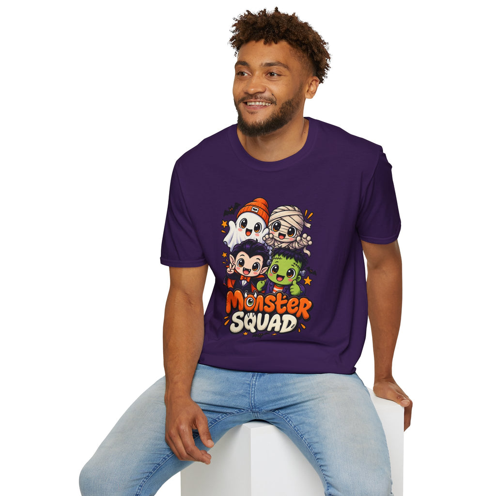 Funny Monster Squad Shirt | Cute Kawaii Halloween Tee | Ghost Mummy Vampire Frankenstein Graphic T-Shirt