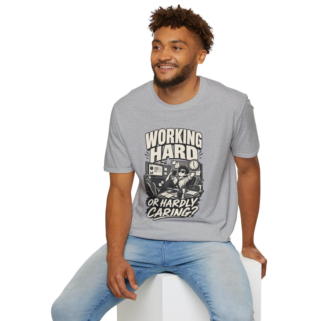 Funny Dark Humor Tshirt — Funny Office Tshirt Dark Humor Graphic Tee Unique Coworker Gift WORKING HARD Shirt