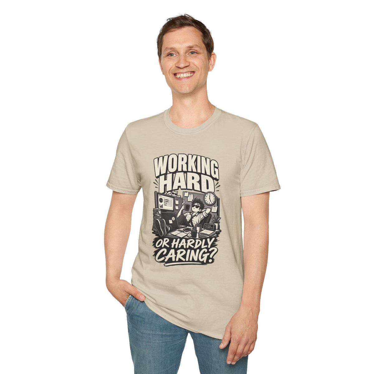 Funny Dark Humor Tshirt — Funny Office Tshirt Dark Humor Graphic Tee Unique Coworker Gift WORKING HARD Shirt