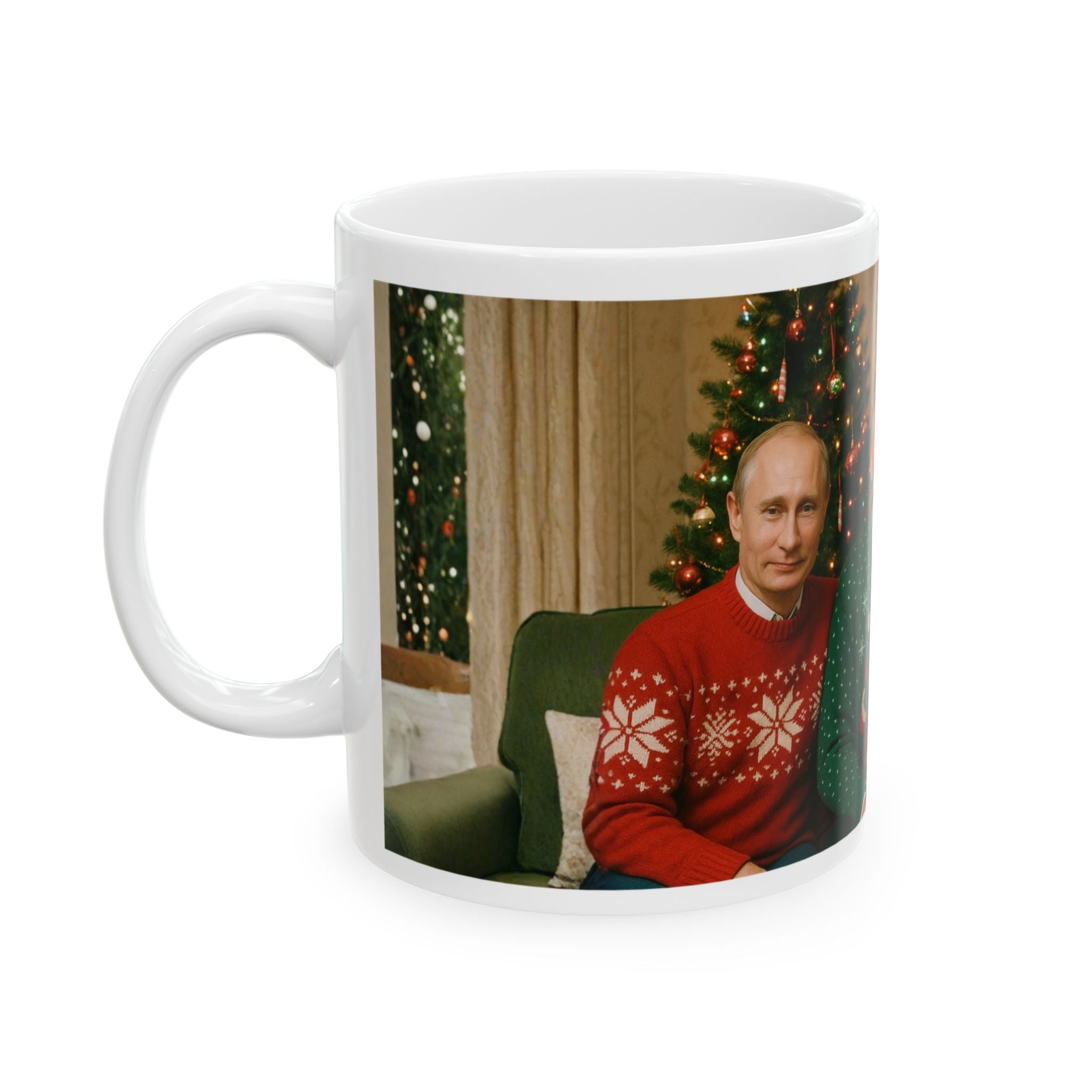 Funny Christmas Donald Trump Kim Putin Ceramic Coffee Cup Tea Mug Unique Gift