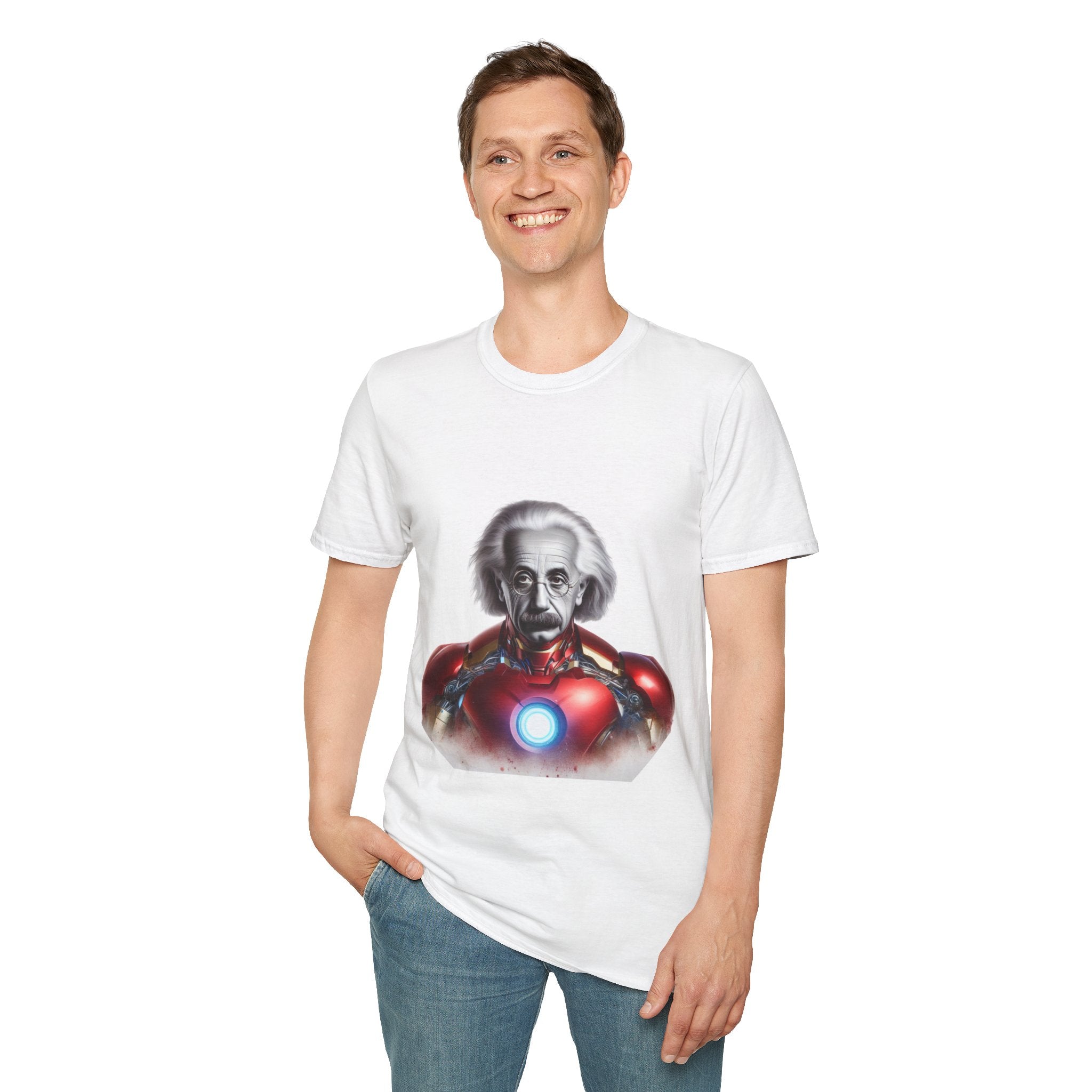 Funny Einstein Unisex Soft-style T-shirt Iron Man Albert Unique Gift Kids Art