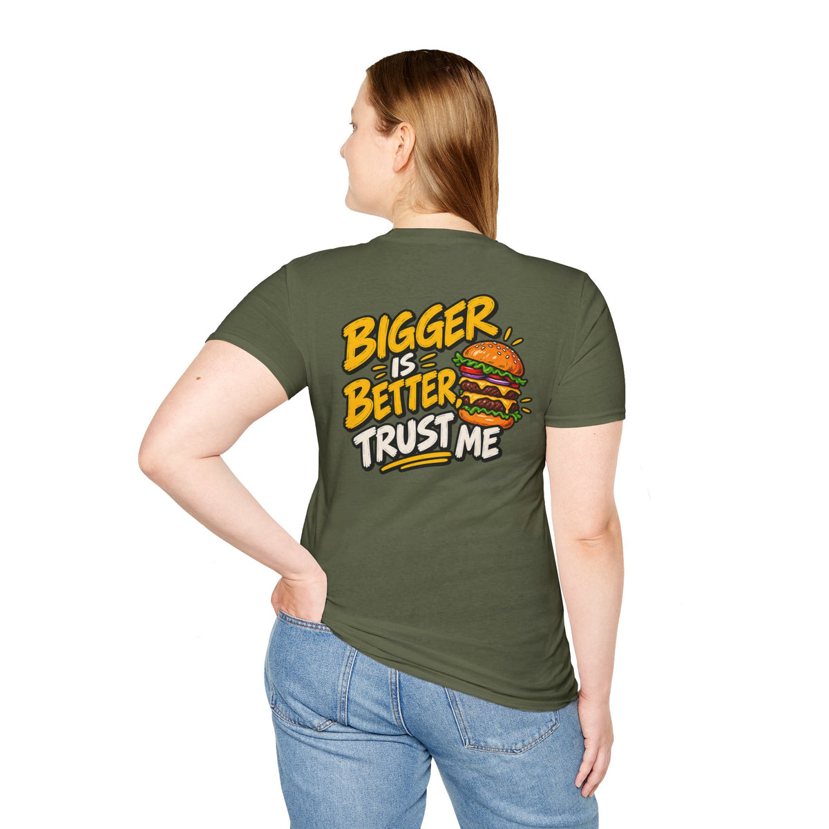 Funny Dark Humor Shirt Burger Shirt Bigger Is Better Trust Me Novelty Food Lover Tee Unique Gift