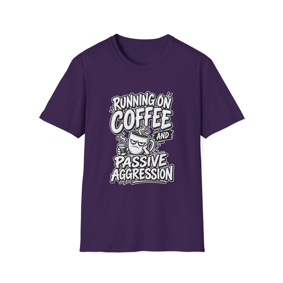Funny Dark Humor Tshirt — Funny Office Tshirt Dark Humor Graphic Tee Unique Coworker Gift  RUNNING ON COFFEE AND PASSIVE AGGRESSION Shirt