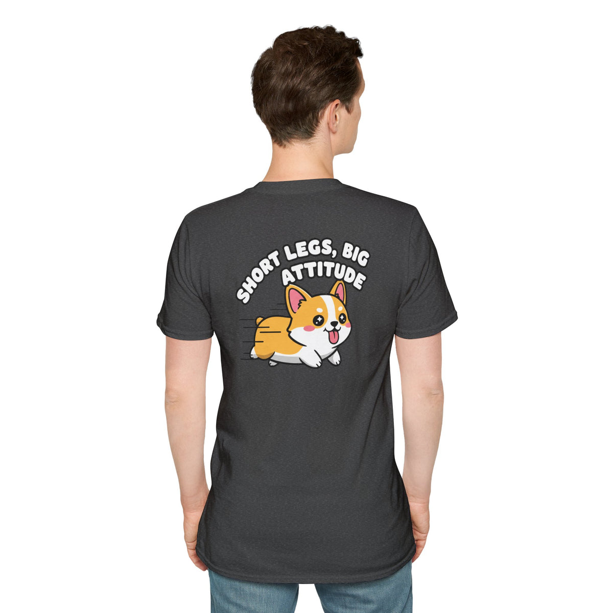 Cute Corgi Shirt Short Legs, Big Attitude Funny Dog Lover Unisex Softstyle Tee Gift