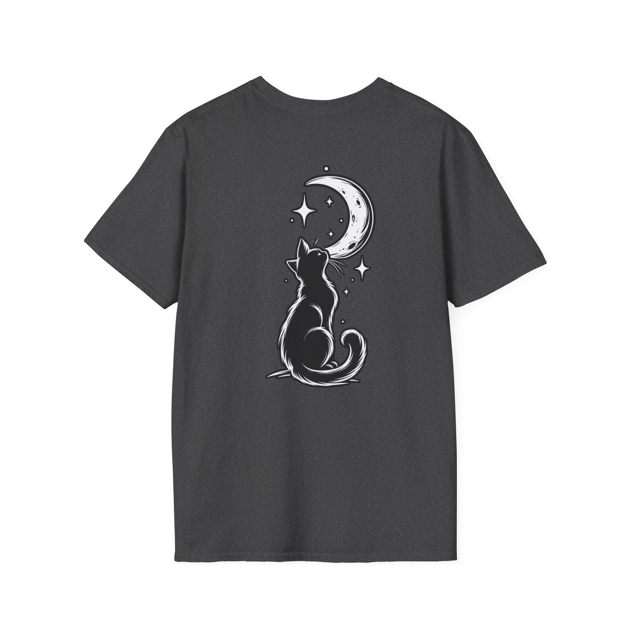 Black Cat Shirt Moon Silhouette Minimalist Funny Cat Lover Graphic Tee Unique Gift Black Cat T shirt
