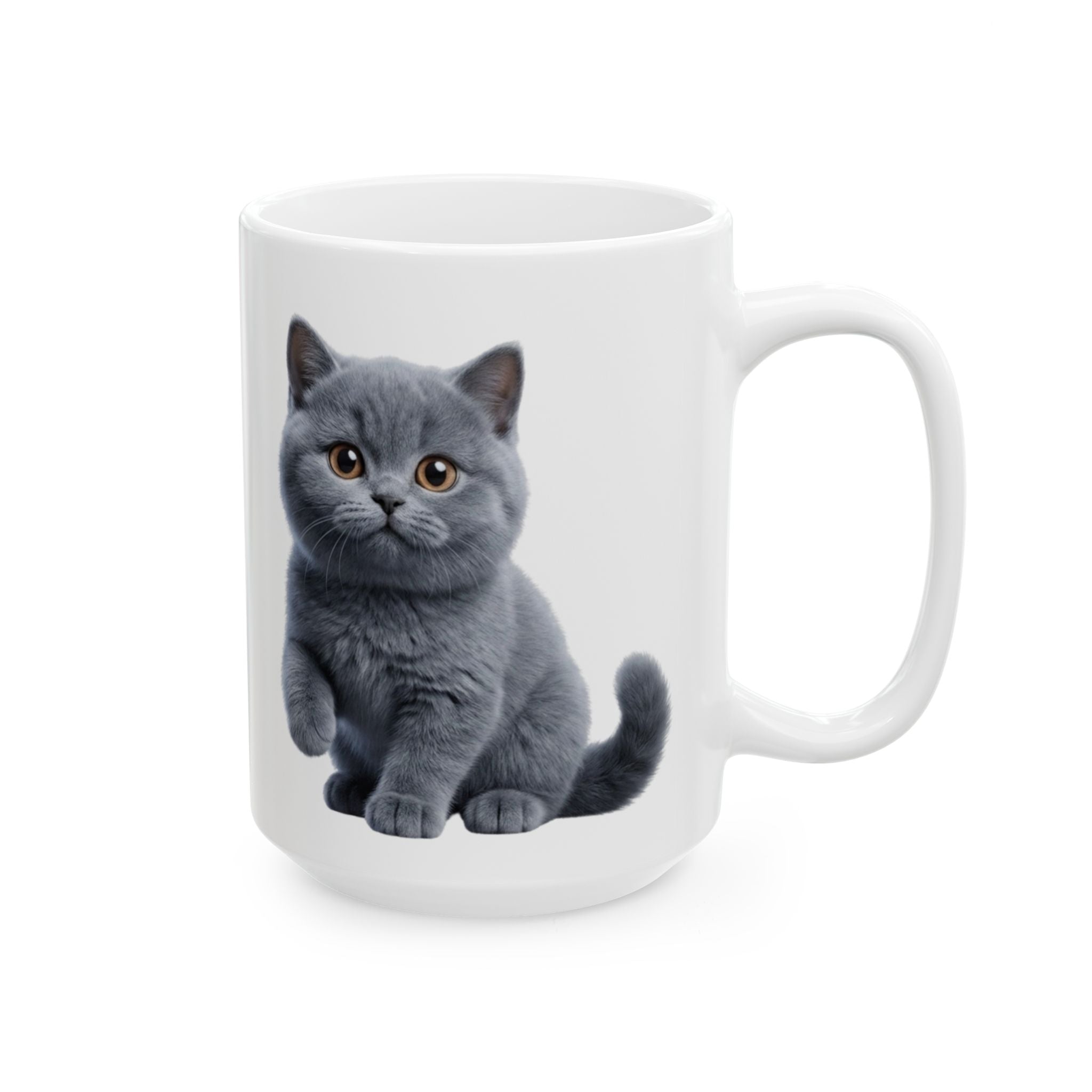Funny British Shorthair Cat Mug Cute Detective Cat Coffee Cup Lover Gift Ceramic Mug 11oz 15oz