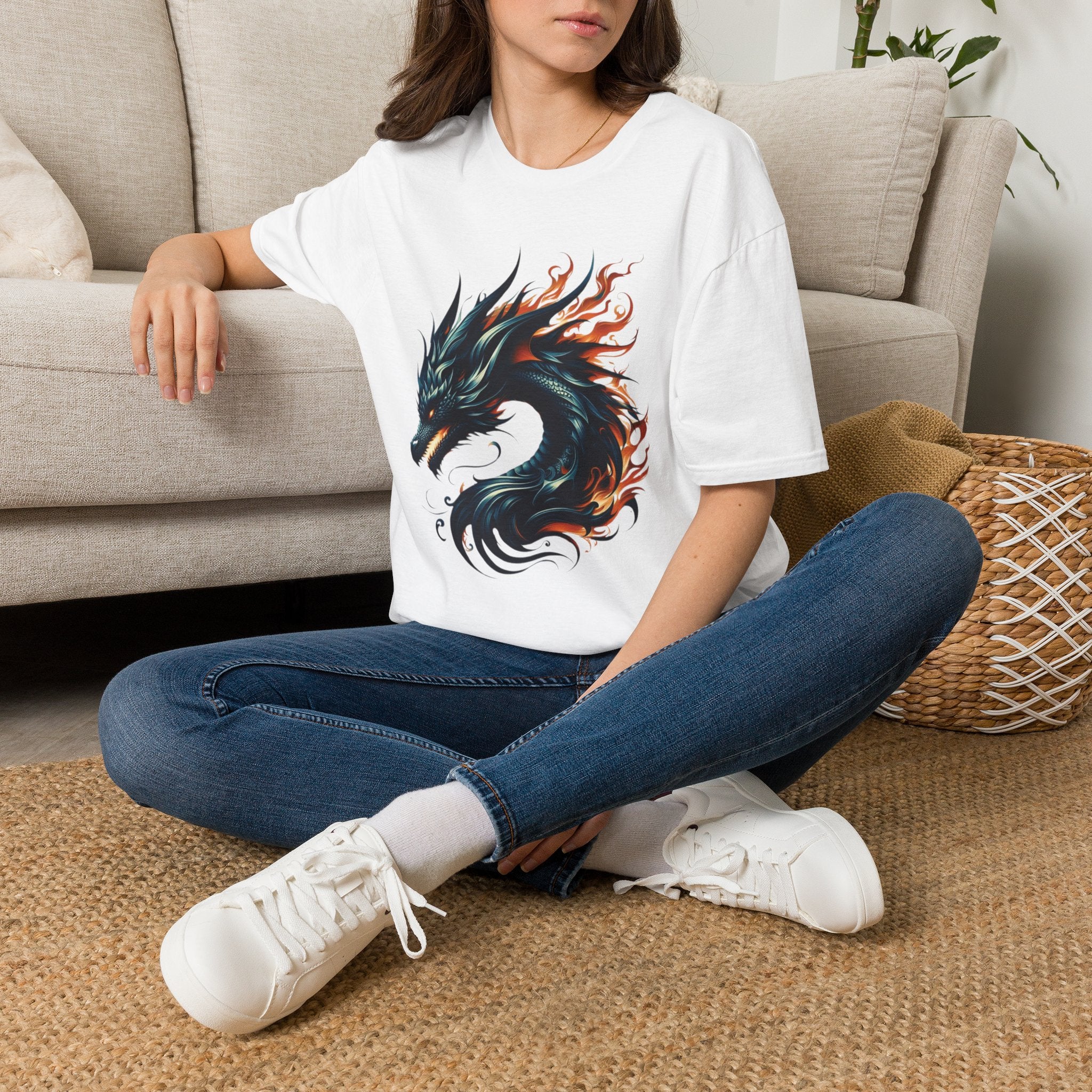 Dragon T-shirt Mens Graphic Tee Clothing Apparel Chinese Symbol Unisex Softstyle