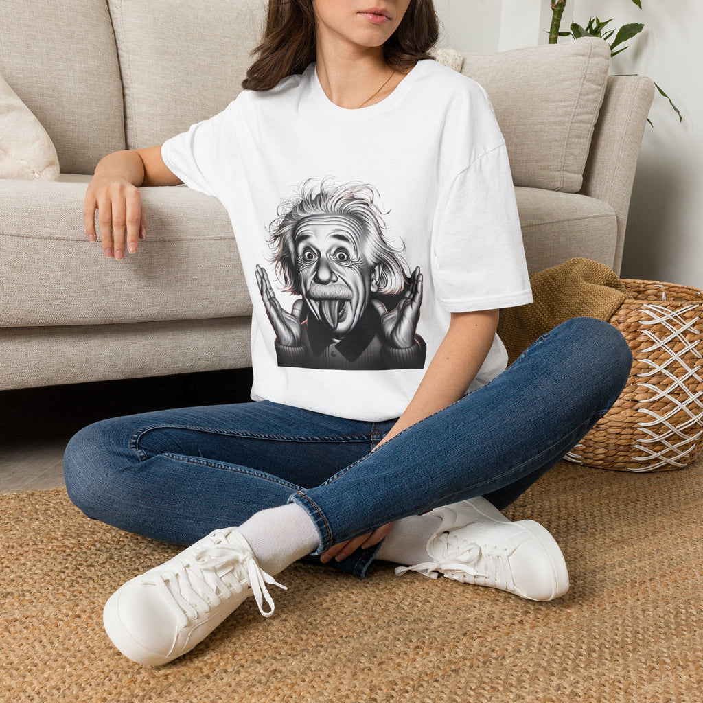 Funny Albert Einstein Print T-Shirt Unisex Softstyle T-Shirt Cotton Unique Gift