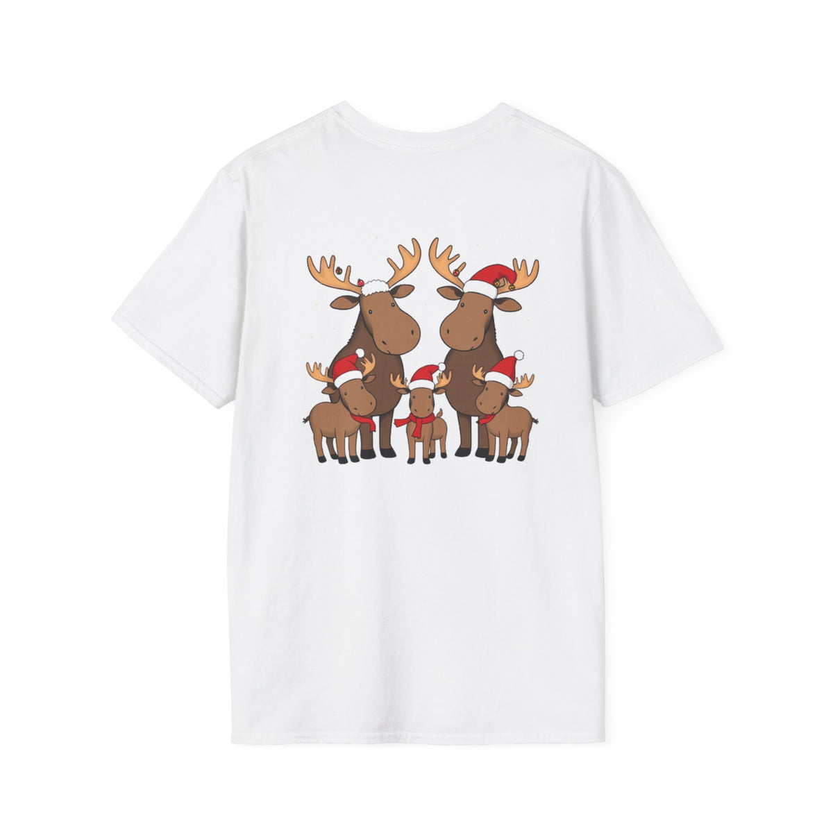 Christmas Moose Family T-Shirt | Cute Cartoon Holiday Design Unique Holiday Gift Shirt