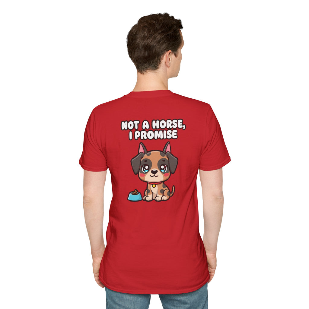 Cute Great Dane Shirt Not A Horse, I Promise Funny Dog Lover Unisex Softstyle Tee Gift