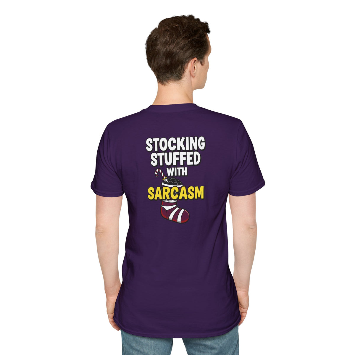 Dark Humor Christmas Shirt Stocking Stuffed With Sarcasm Funny Sarcastic Unisex Softstyle Tee Adult Christmas Gift