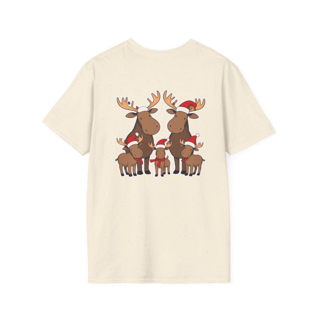 Christmas Moose Family T-Shirt | Cute Cartoon Holiday Design Unique Holiday Gift Shirt