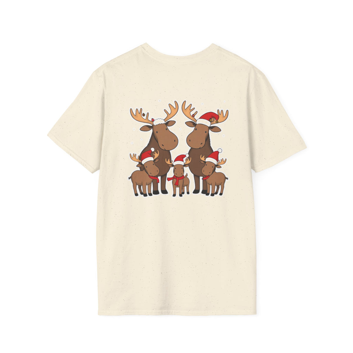 Christmas Moose Family T-Shirt | Cute Cartoon Holiday Design Unique Holiday Gift Shirt