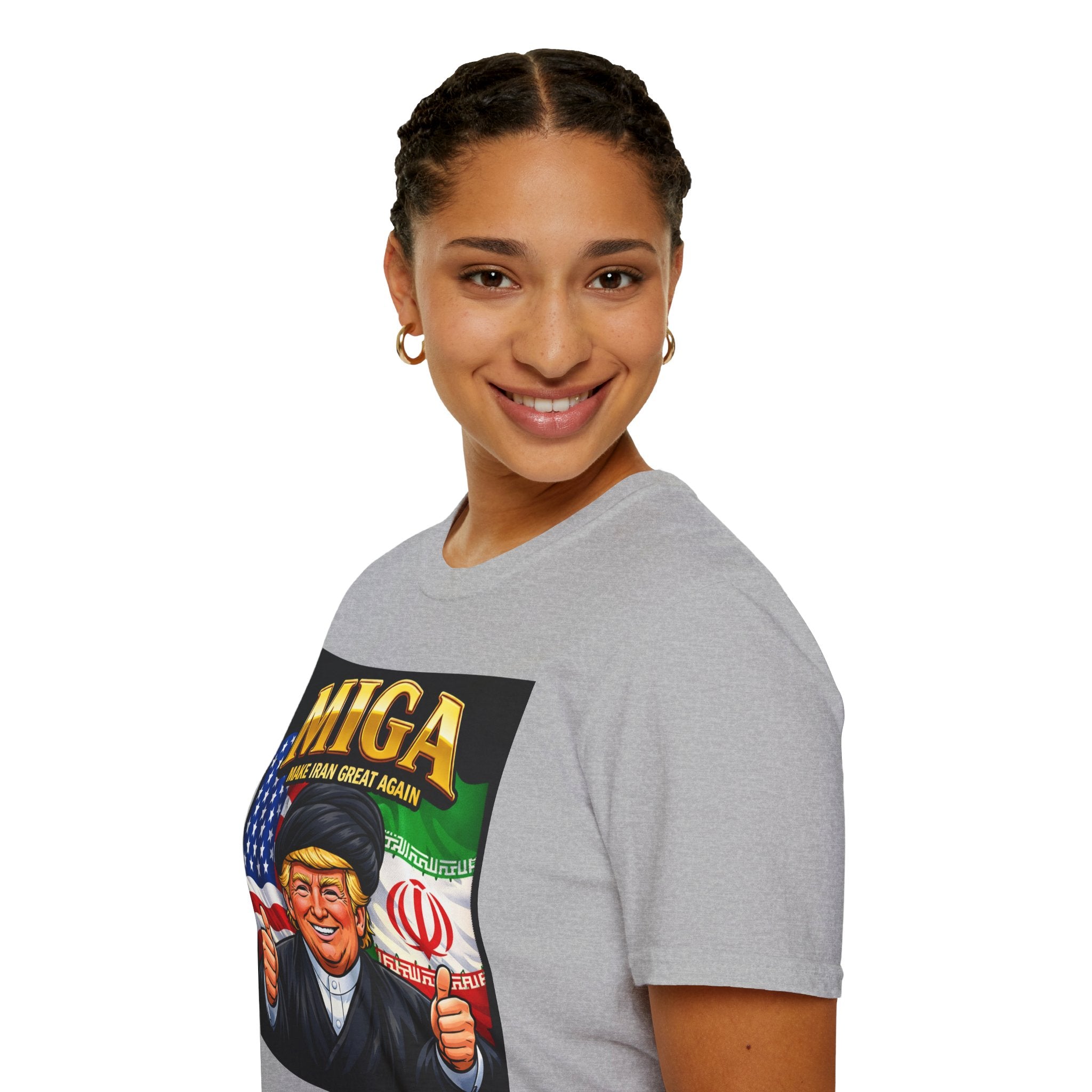Funny Trump Iranian Flag Shirt Make Iran Great Again MIGA Softstyle T-Shirt Best