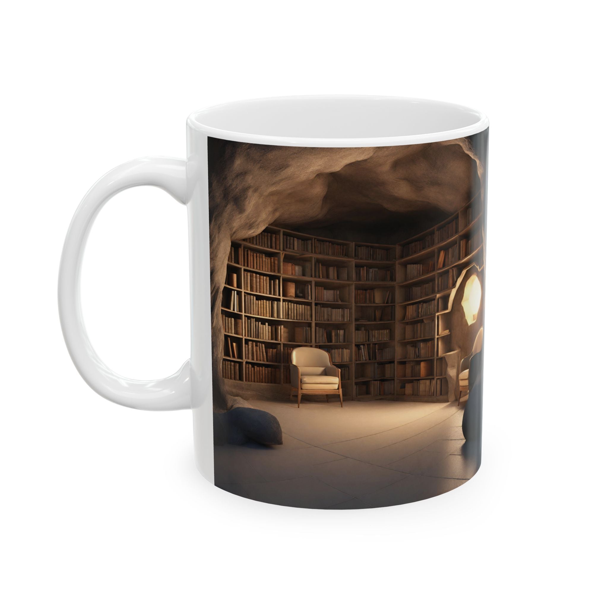 3D Bookshelf Mug Creative Space Design Mugs Ceramic Coffee Mug for Library Wall