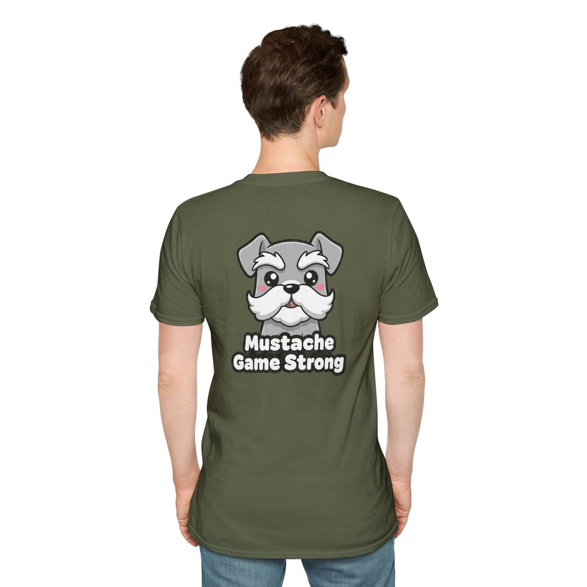 Cute Schnauzer Shirt Mustache Game Strong Funny Dog Lover Unisex Softstyle Tee Gift