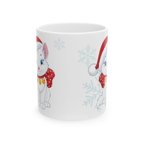 Christmas Ceramic Mug Cat Best Gift Holiday Festive Cup Christmas Gift Cute 11oz