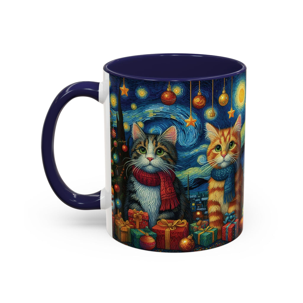 Christmas Mug Cats Mug Mom Van Gogh Art Funny Coffee Tea Ceramic Mug Cup Pink
