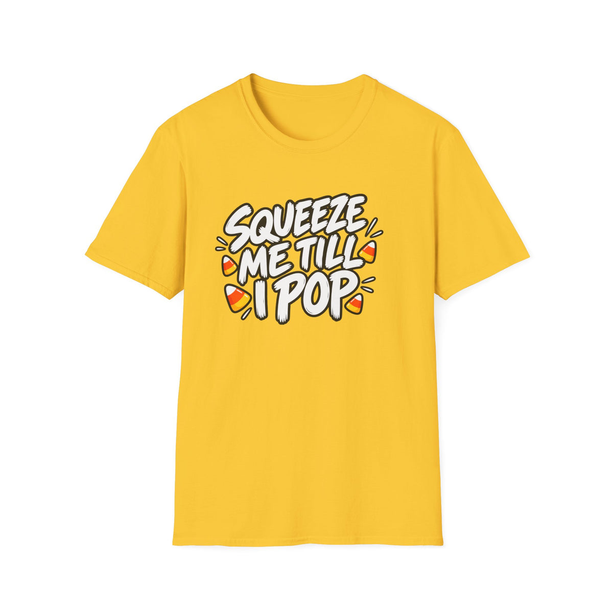 Funny Halloween Shirt Squeeze Me Till I Pop Candy Corn Novelty Tee Graphic T-Shirt