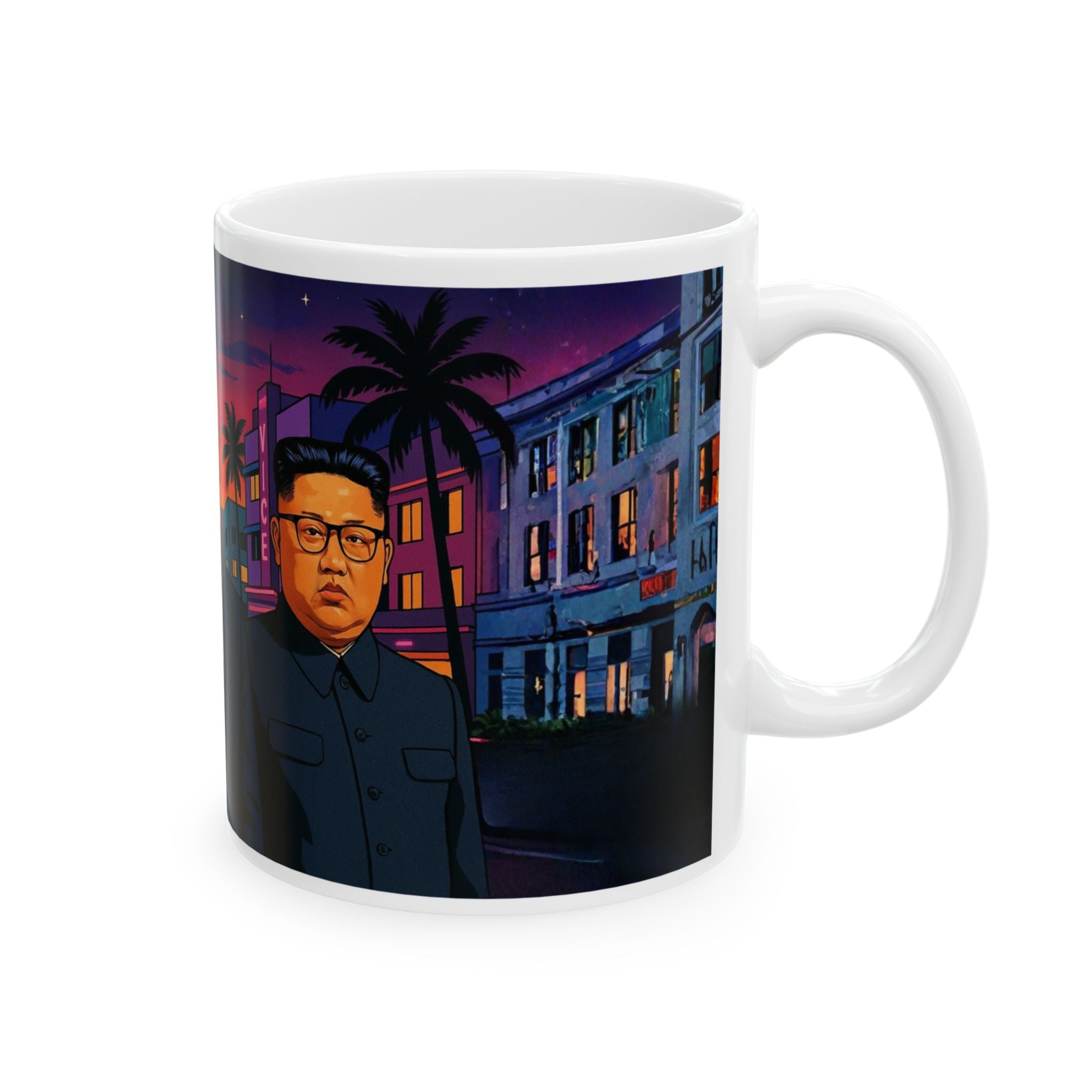 Funny Donald Trump Kim Putin in Miami Unique Ceramic Coffee Cup Tea Mug Gift