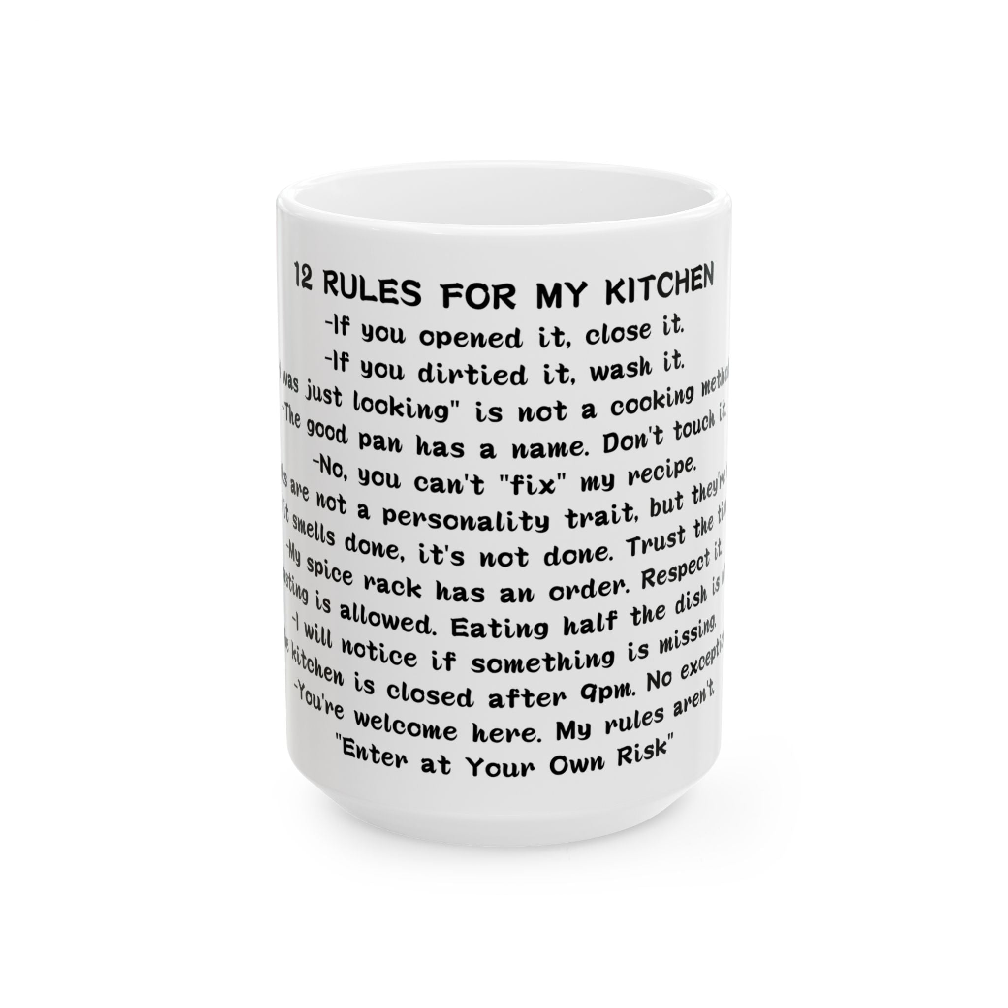 12 Rules for My Kitchen Mug — Funny Cooking Humor Coffee Cup Gift Gift for Mom Ceramic Mug 11oz 15oz