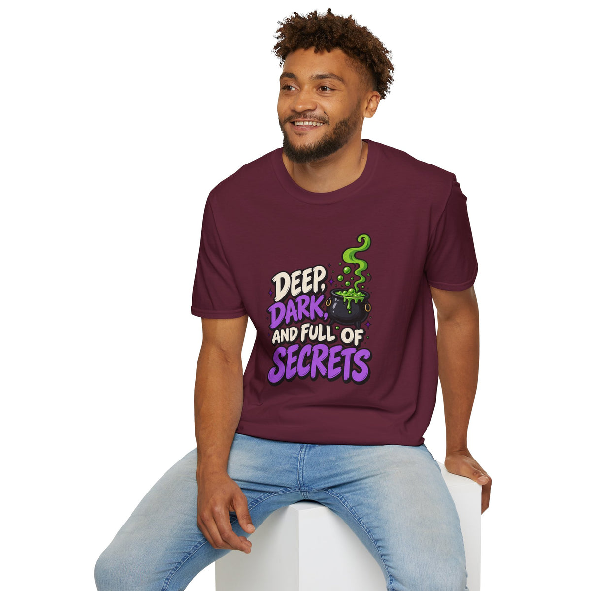 Funny Halloween Shirt DEEP DARK AND FULL OF SECRETS Novelty Tee Graphic T-Shirt