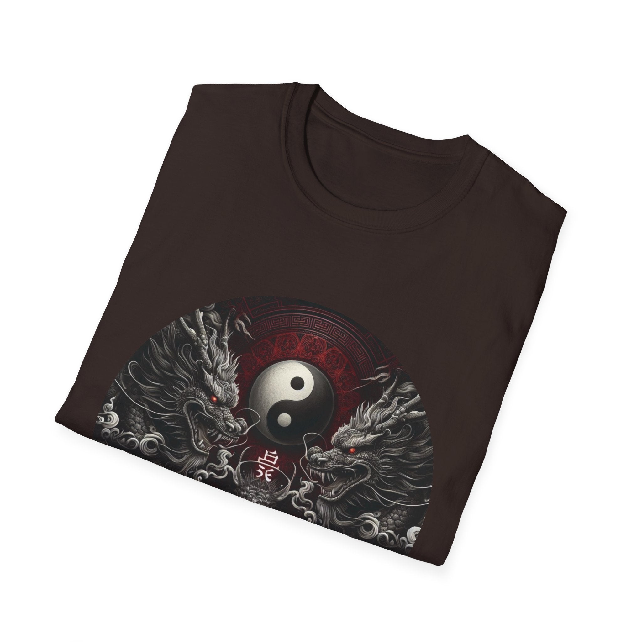 Dragon T-shirt Men Women Graphic Tee Clothing Apparel Symbol Ying Yang Best Gift