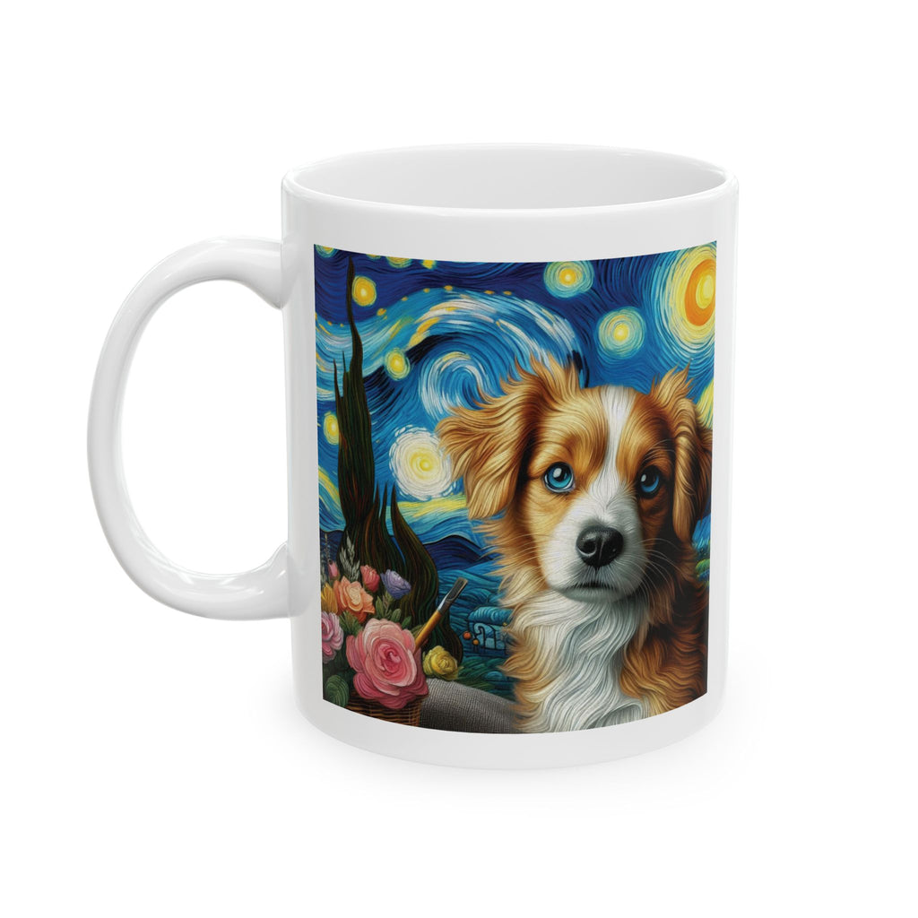 Cute Dog Van Gogh Art Starry Night Funny Tea Coffee Cup Gift Doggie Lover Mom