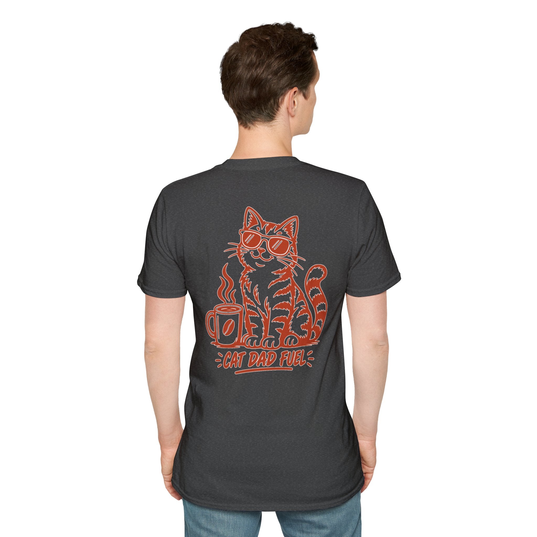Cat Dad Shirt Cat Dad Fuel Funny Coffee Cat Lover Graphic Tee Unique Gift Funny Tshirt