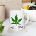 Ceramic Marijuana Leaf Mug 11oz White 0.33l Coffee Birthday Gift 11oz