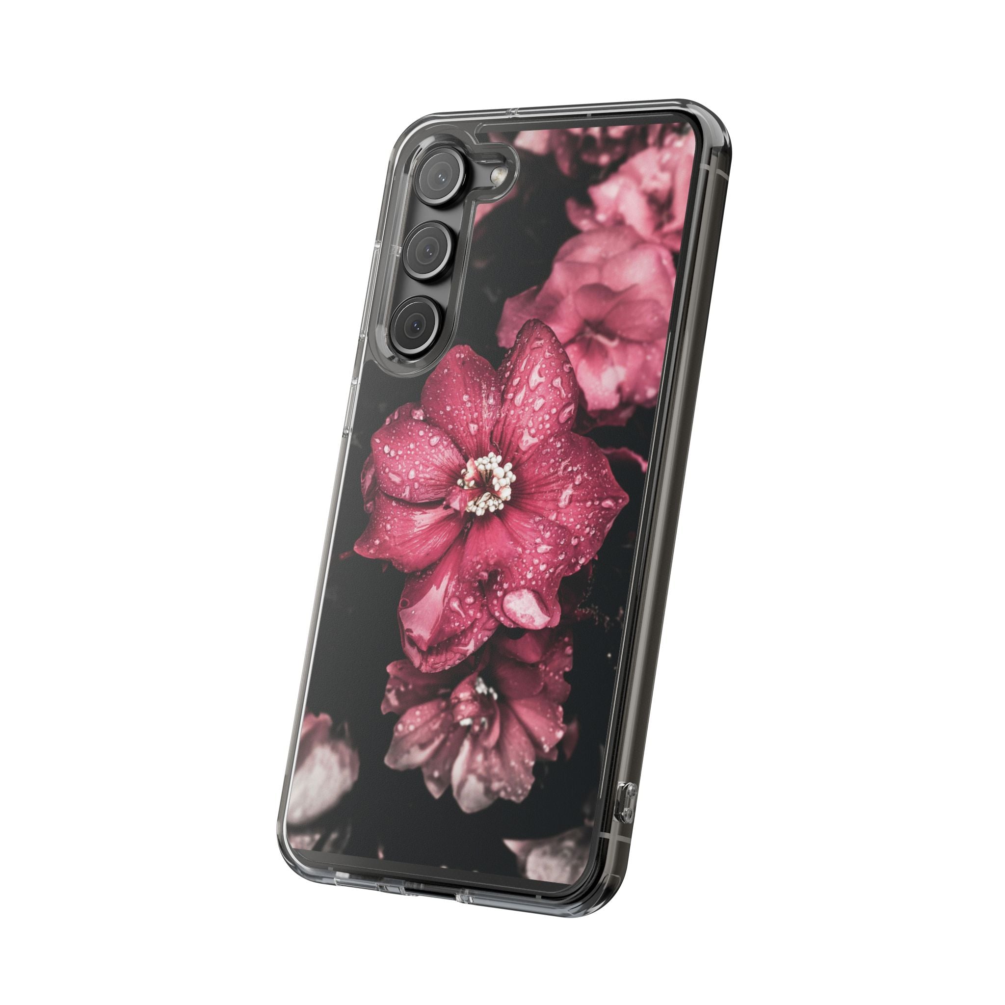 Pink Flowers Clear Cases iPhone Case Samsung Phone Case Unique Gift Cute Phone Cover Unique iPhone 17 Pro Max Phone Case