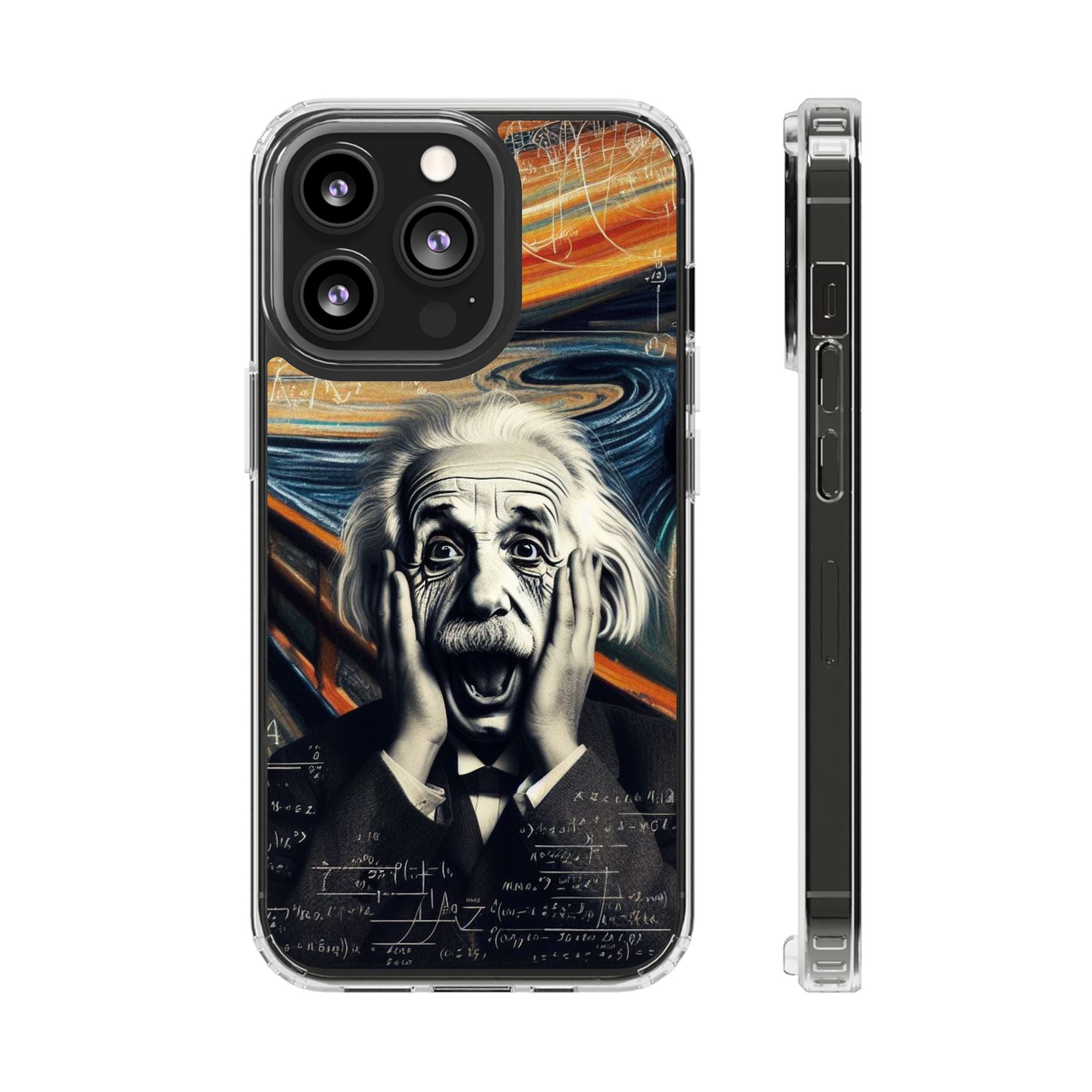 Funny Einstein Clear Phone Cases Edvard Munch Scream Unique iPhone Samsung Cases
