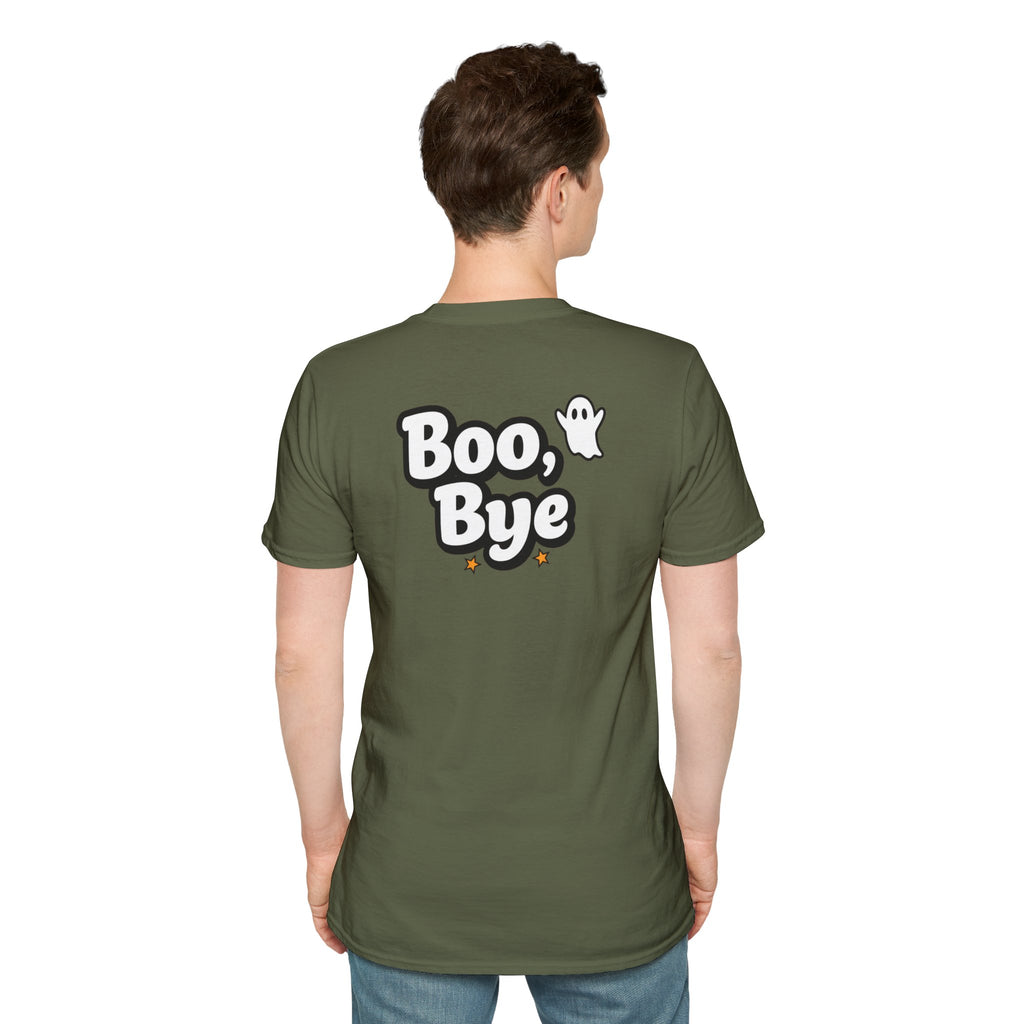 Dark Humor Halloween Shirt Boo Bye Funny Minimalist Ghost Sarcastic Unisex Softstyle Tee Adult Halloween Gift