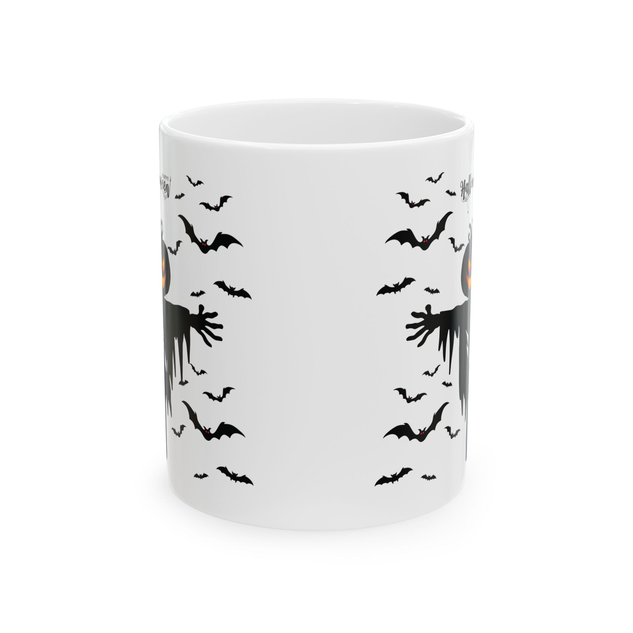 Smiling Halloween Pumpkin Spooky Bats Happy Holiday Funny Coffee Mug Gift 11oz