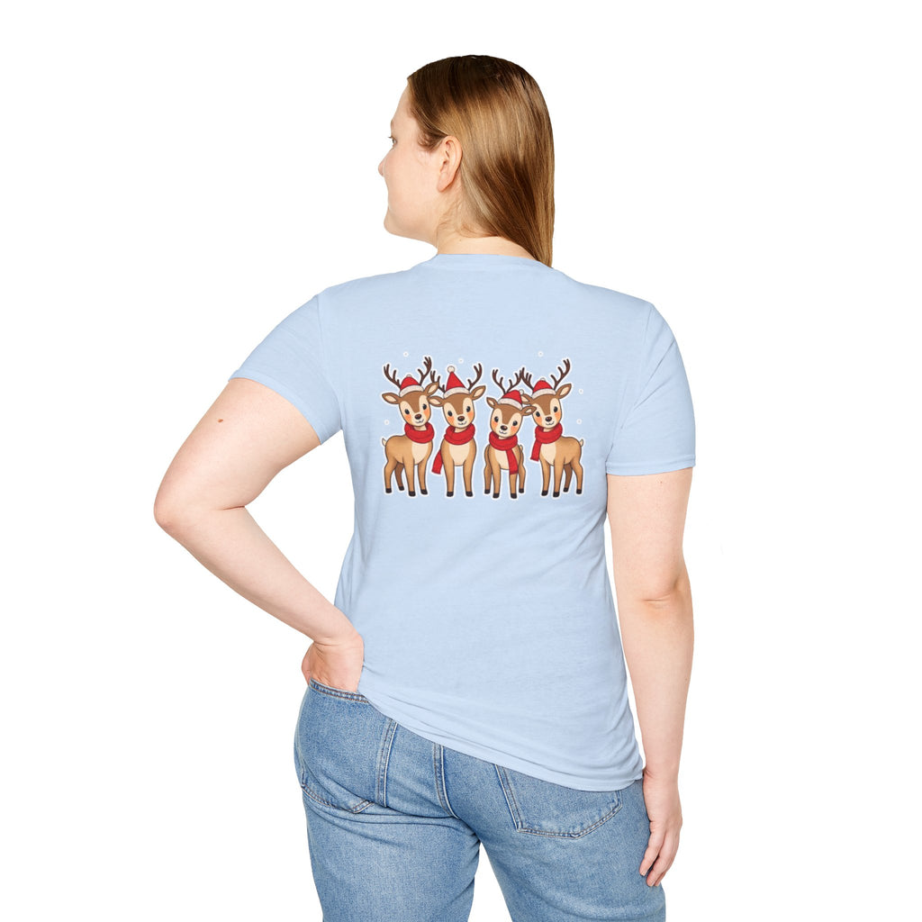 Christmas Reindeer Family T-Shirt | Cute Cartoon Holiday Design Unique Holiday Gift Shirt