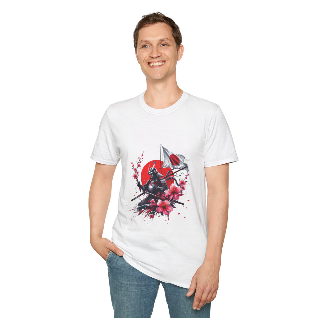 Japan Unisex Softstyle T-Shirt Japanese Art Sakura Samurai Cotton Gift Unique