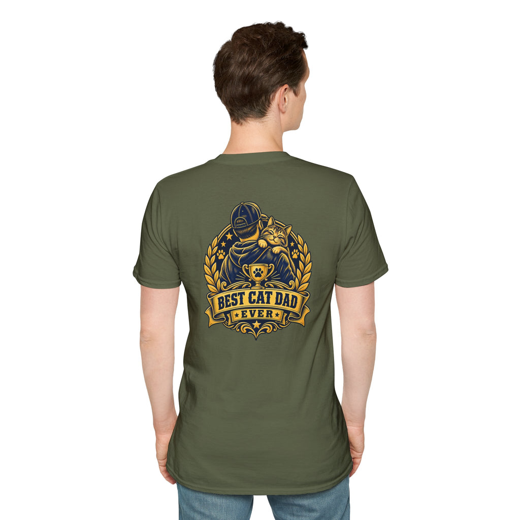 Best Cat Dad Ever Shirt Vintage Trophy Badge Cat Lover Graphic Tee Dark Humor Tee Unique Gift Funny Tshirt