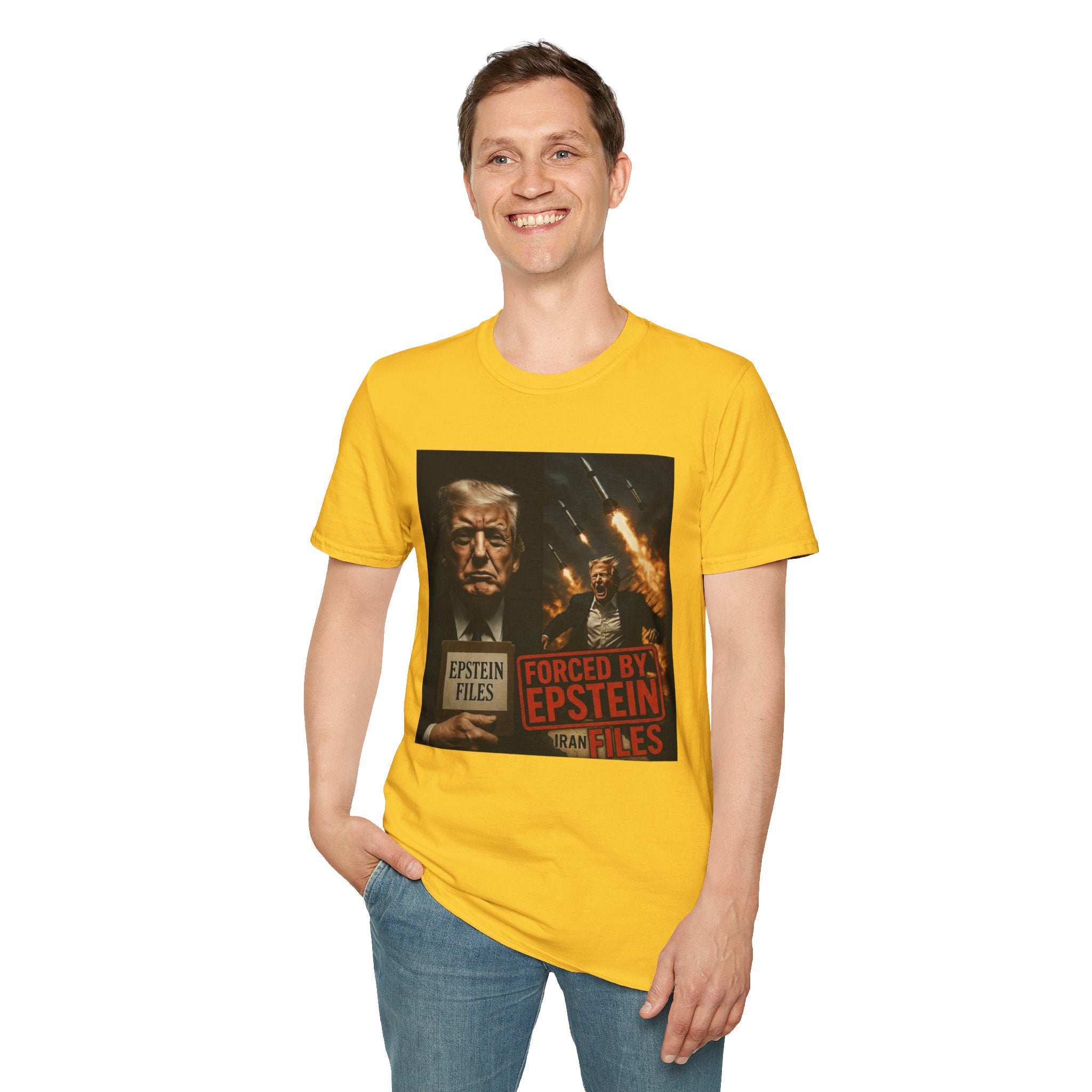 Funny Trump-Epstein T-Shirt Conspiracy Theory Unique Unisex Softstyle Tshirt