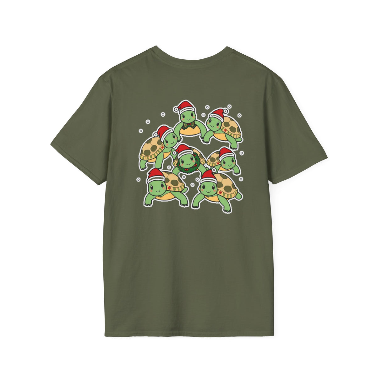Christmas Turtles Family T-Shirt | Cute Cartoon Unique Holiday Design Gift Shirt