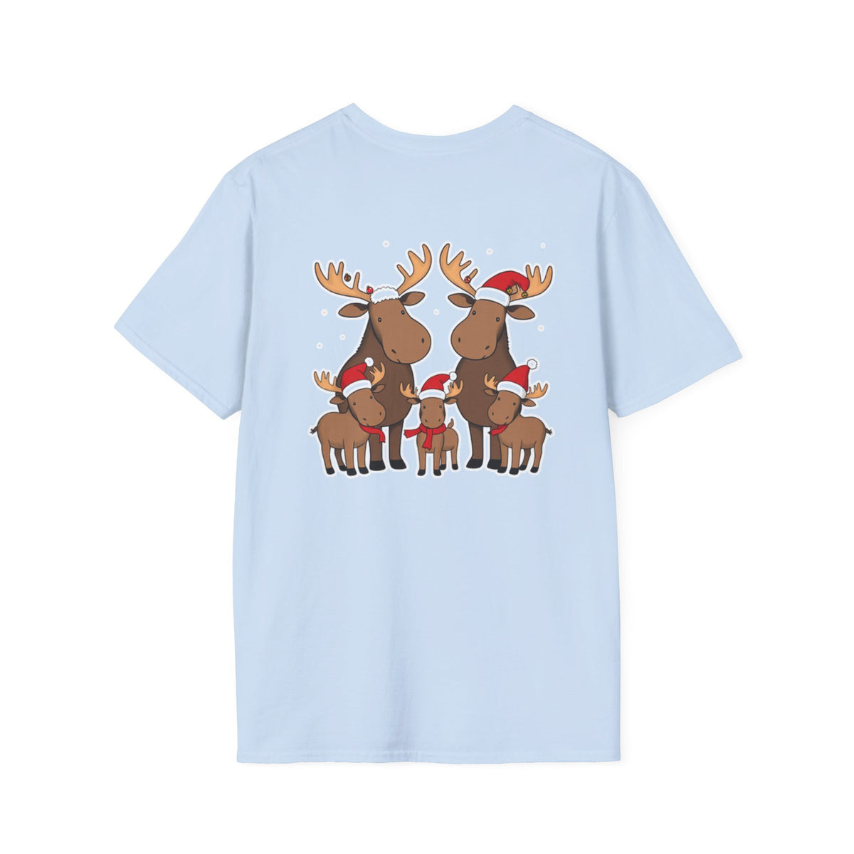 Christmas Moose Family T-Shirt | Cute Cartoon Holiday Design Unique Holiday Gift Shirt