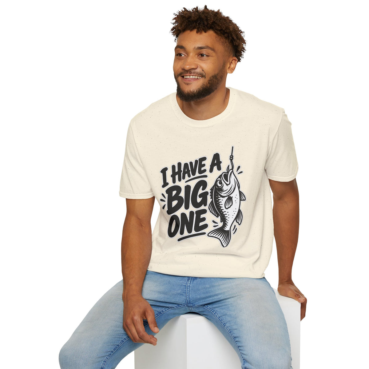 Funny Fishing Shirt I Have a Big One Novelty Unique Gift Tshirt Unisex Softstyle Graphic Tee